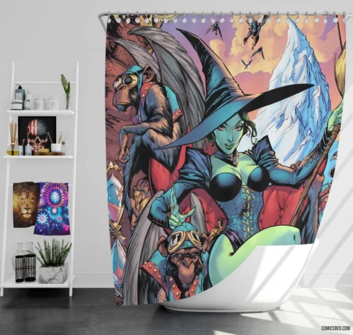 Wizard Of Oz Wicked Witch Comic Shower Curtain